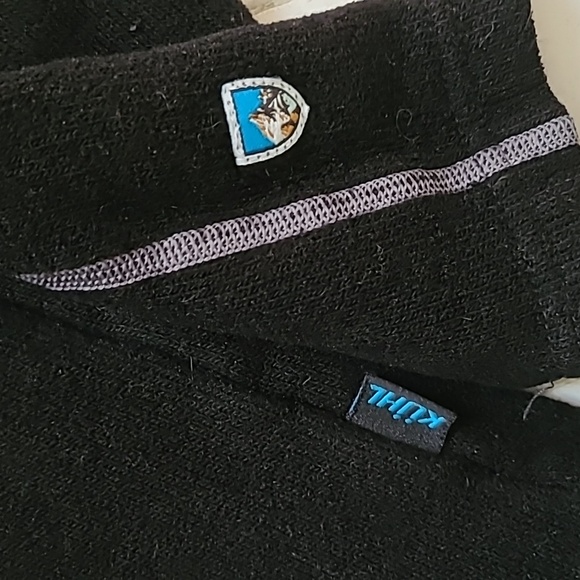 KUHL Mens Europa 1/4 Zip Pullover Sweater Black Longsleeve Size Medium - Picture 8 of 16